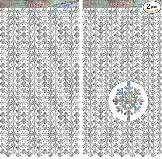 Silver Snowflake Fringe Curtain - GREATRIL Winter Onederland Streamers Backdrop with Sparkling Snowflake for Christmas Birthdays Party Decoration -3.2ft x 6.5ft - 2 Pack