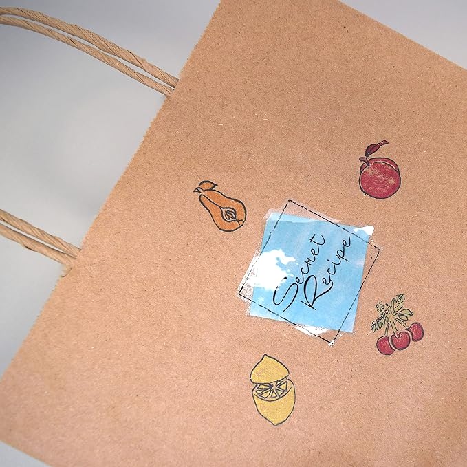 Prime Line Packaging Brown Paper Bags, Kraft Gift Bags with Handles for Small Business, Shopping, Retail, Boutique, Holidays, Party, Bulk, 8x4x10, 25 Pack