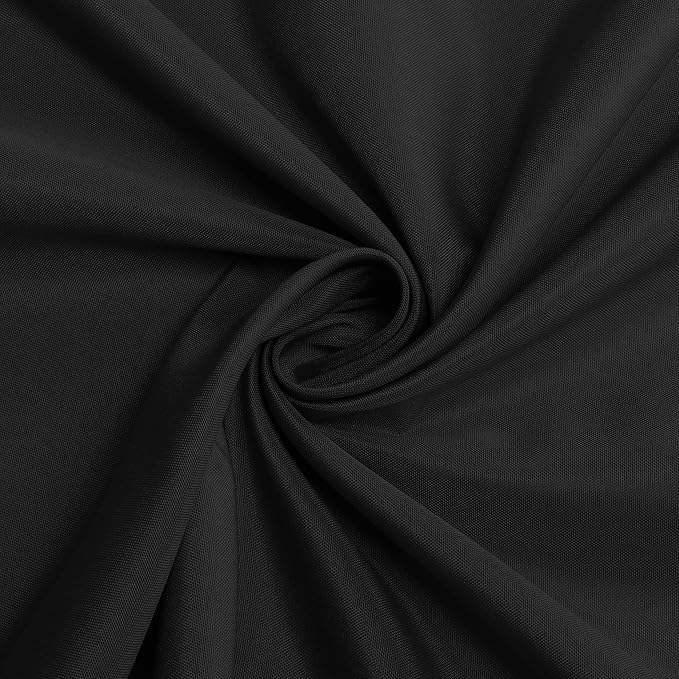 sancua Round Tablecloth - 90 Inch - Water Resistant Spill Proof Washable Polyester Table Cloth Decorative Fabric Table Cover for Dining Tables, Buffet Parties and Camping, Black