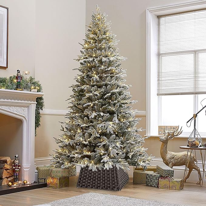 BAYN Christmas Tree Collar Skirt, Rattan Wicker Xmas Tree Collar Basket Ring Base Stand Cover for Christmas Decoration