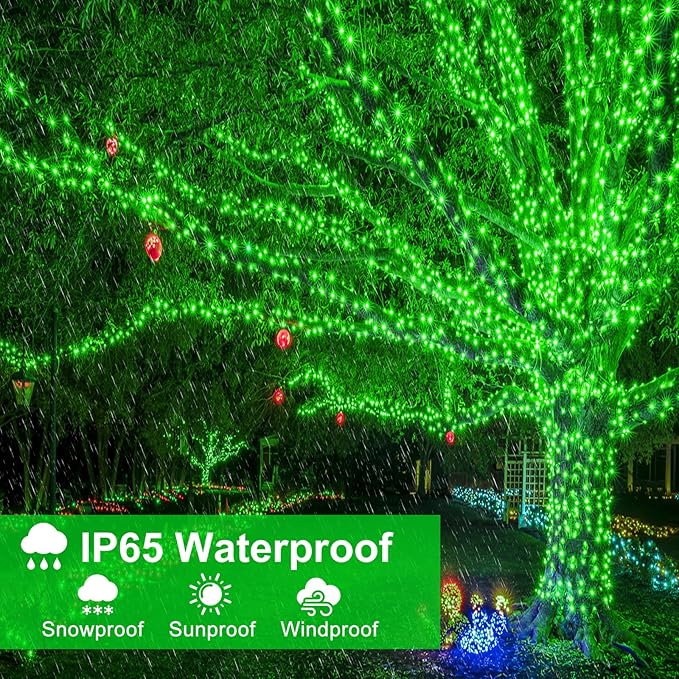 165FT 500 LED Christmas Lights, Plug in Christmas String Lights with Waterproof, 8 Modes Twinkle Fairy Lights for Bedroom Garden Tree House Decorations, Green