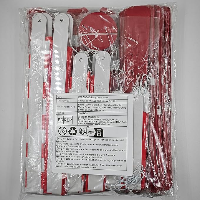 ZERODECO Party Decorations, 41 Pcs Red Papar Fans Pompoms Garlands String Tissue Paper Tassel for Graduation Congrats Grad New Years Spring Festival Wedding Birthday Party