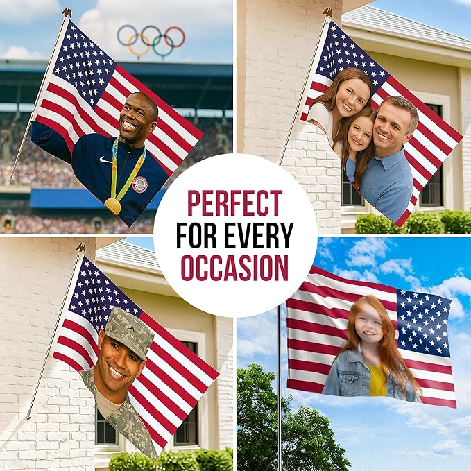 Custom Flag (1x1.5FT to 5x8FT) by BCB Print for Business | Personalized Outdoor Flags with Grommets for Advertising, Events | HD Printed Custom Sign Flag | Express Dispatch+Ship | Made in USA