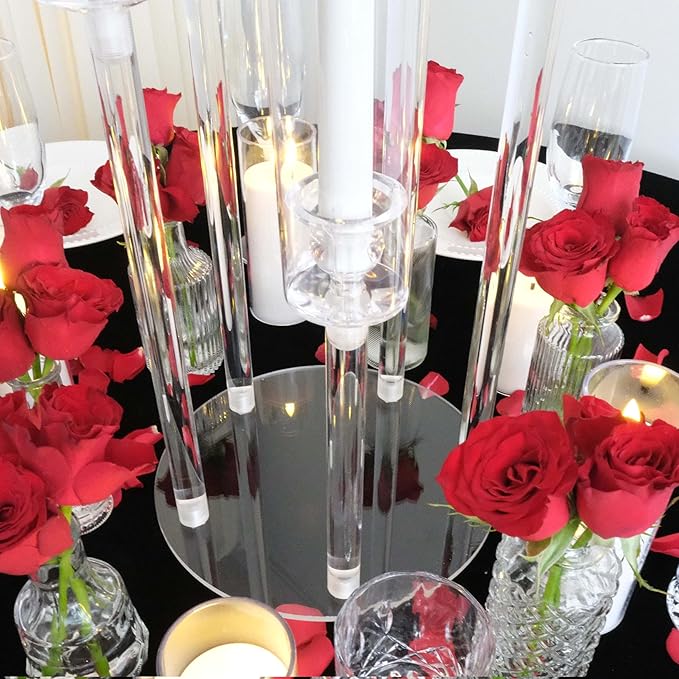 35inch 1pc Acrylic Candelabra Centerpieces for Tables 5 Arms Wedding centerpieces for Decorations