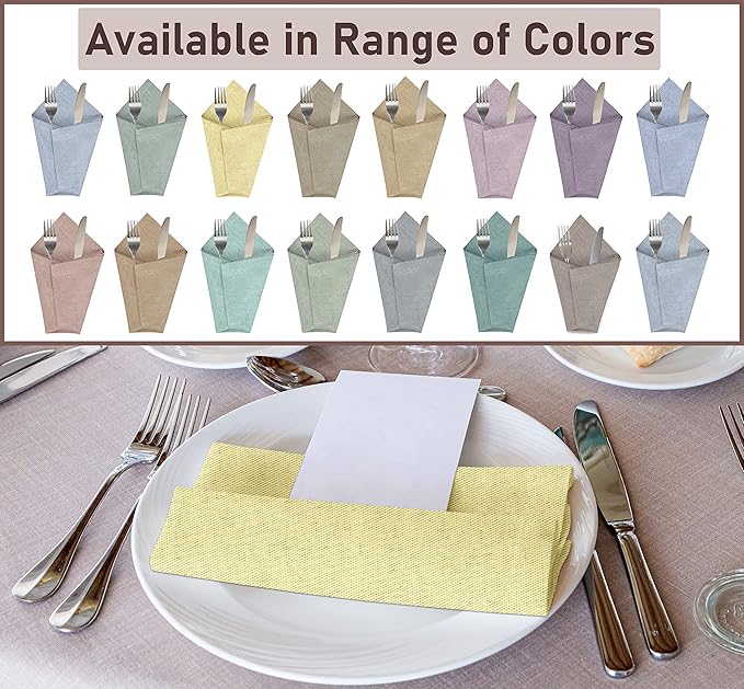 Ruvanti Cloth Napkins Set of 12, 18x18 Reusable Napkins Cloth Washable, Soft & Durable Table Napkin, Poly Cotton Fabric Dinner Napkins for Parties, Christmas, Thanksgiving, Weddings - Cream