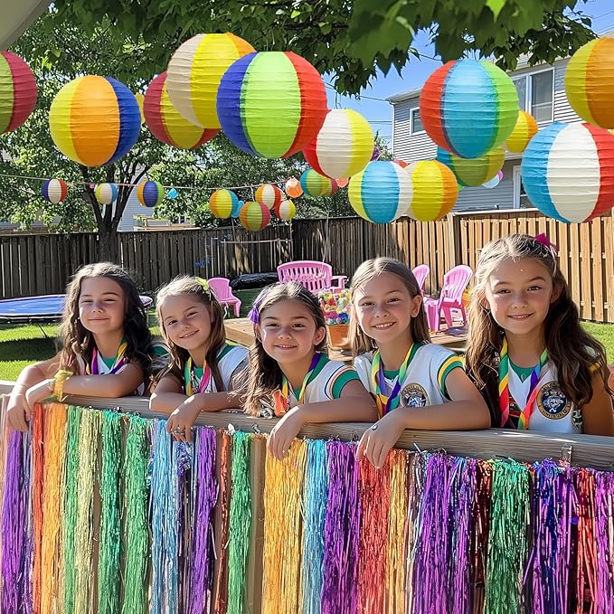 Pool & Beach Theme Birthday Party Decorations – 15PCS 8" Colorful Hanging Paper Lanterns for Tropical, Luau, Hawaiian, Summer & Indoor/Outdoor Events
