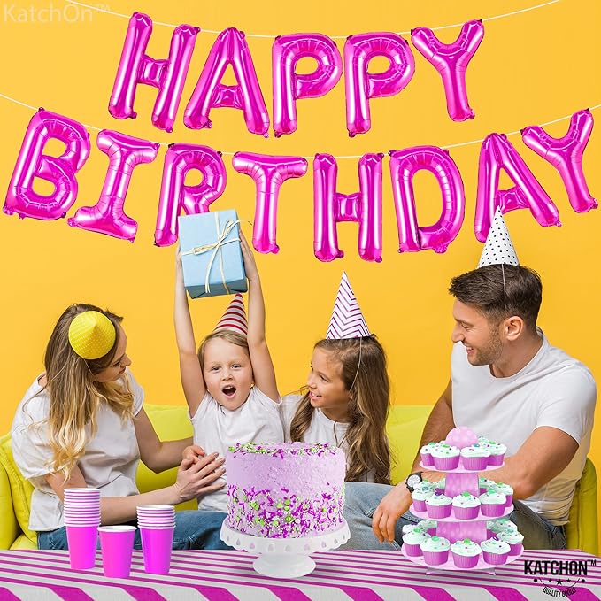 KatchOn, Hot Pink Huge 16" Birthday Balloon, Self Sealing, Reusable, for Girls Party Decorations