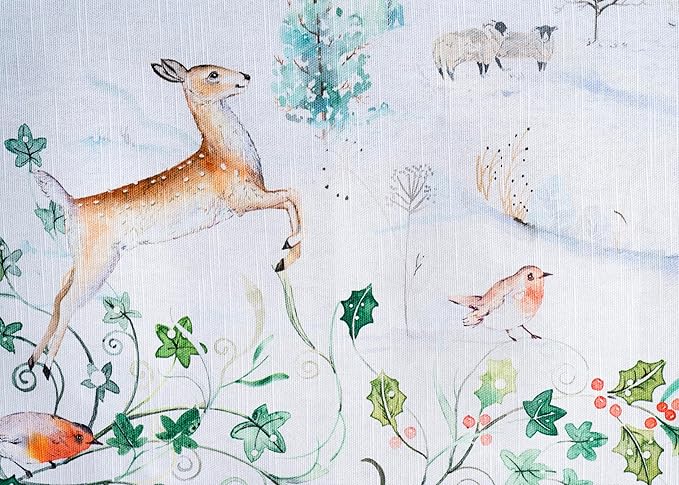 Maison d' Hermine Table Cloth Rectangle Table 100% Cotton 70 x 140 Inches Fall Tablecloth Reusable Everyday Use for Thanksgiving Christmas Decorations Dining Farmhouse Party (Snowy World)
