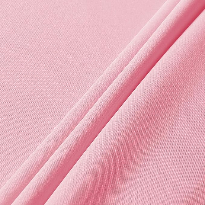 sancua Round Tablecloth - 108 Inch - Water Resistant Spill Proof Washable Polyester Table Cloth Decorative Fabric Table Cover for Dining Tables, Buffet Parties and Camping, Pink