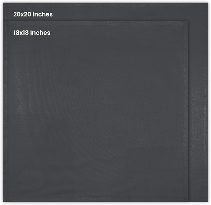 Utopia Kitchen Charcoal Cloth Napkins [12 Pack, 18x18 Inch] Absorbent Cotton Blend Washable and Reusable for Dinner, Restaurant, Lunch, Wedding and Hotel