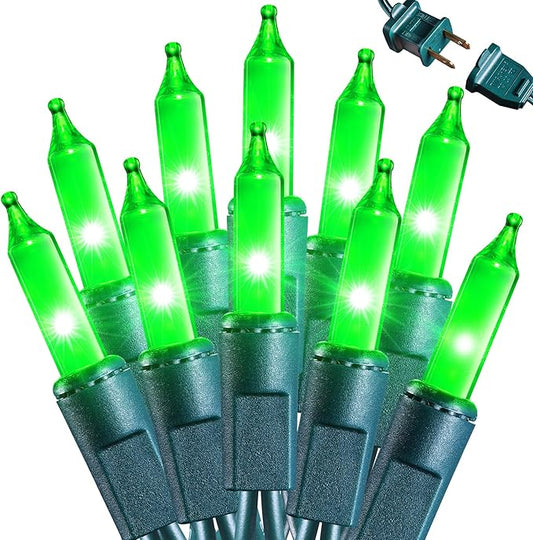 Joomer Mini Christmas String Lights - 19.5FT 100 LED Plug-in String Light, Connectable Waterproof Fairy Lights for Indoor Outdoor Decor, Patio, Home, Garden,Holiday,Christmas Decoration - Green