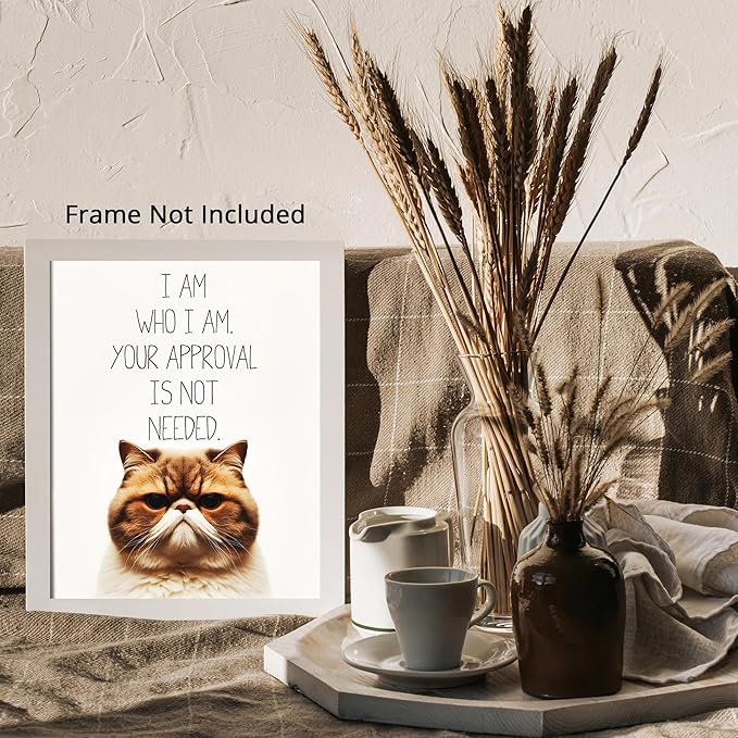 Posterizer 1 pcs - Your Approval Is Not Needed - for cat lovers - Comedy Art or Animal Lovers - Decor for Home & Office - 11x14 unframed wall