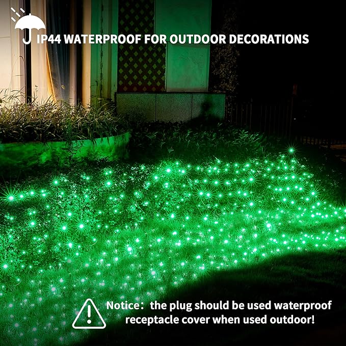 Led Christmas Net Lights Green Outdoor Christmas Lights 160LED 5ftx7ft, Waterproof Outdoor Indoor Fairy Mesh Net Light for Xmas Party, Yard, Patio, Trees, Shrubs, Bushes Decorations