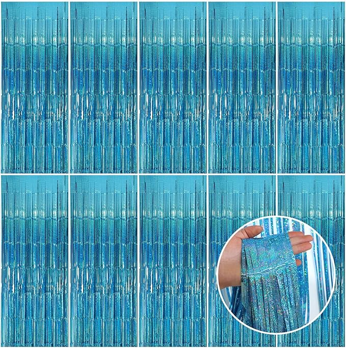 Party Backdrop Curtains Metallic Tinsel Foil Fringe Curtains Party Photo Backdrop Party Streamers for Party Birthday Graduation New Year Eve Bachelorette Decorations Wedding Decor