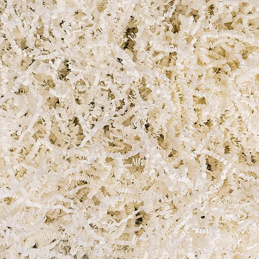 Uptotop 1/2LB Crinkle Cut Paper Shred Filler for Gift Wrapping Basket Filling, Birthday, Christmas, Thanksgiving, Wedding, Mother's Day (White)