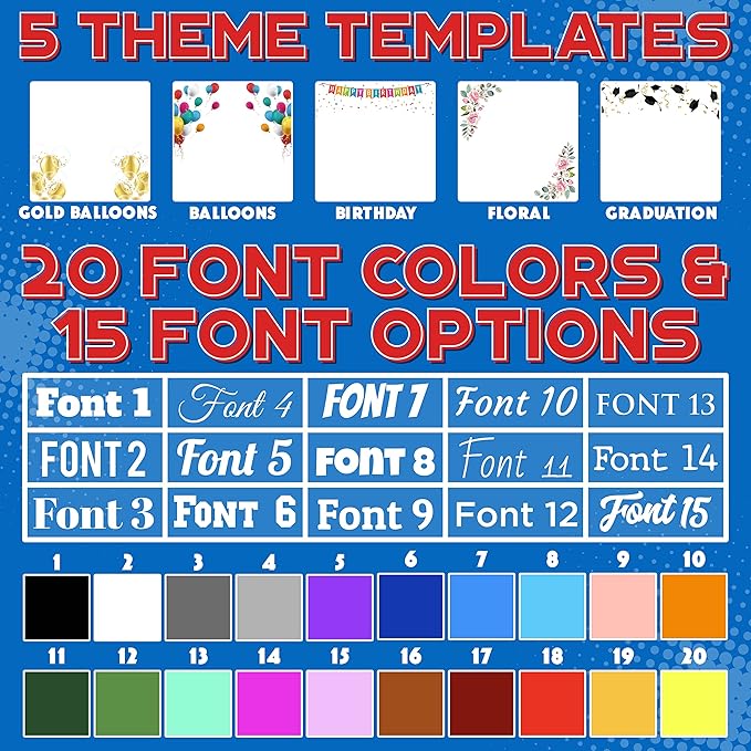Custom Banners and Signs for Indoor Outdoor w/Any Image, Logo & Text Vinyl Banner | 5 Theme, 15 Font & 25 Background Options | Personalized Banners - 2x4