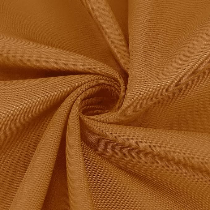 sancua Round Tablecloth 90 Inch Light Borwn- Water Resistant Spill Proof Washable Polyester Fall Table Cloth Decorative Fabric Table Cover for Dining Tables, Thanksgiving Parties and Camping, Bronze