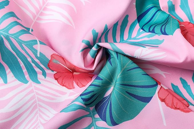 Cromoncent Matching Hawaiian Outfits for Family, Dad and Son Matching Luau Beach Tropical Shirts Mommy Daughter Tropical Sets