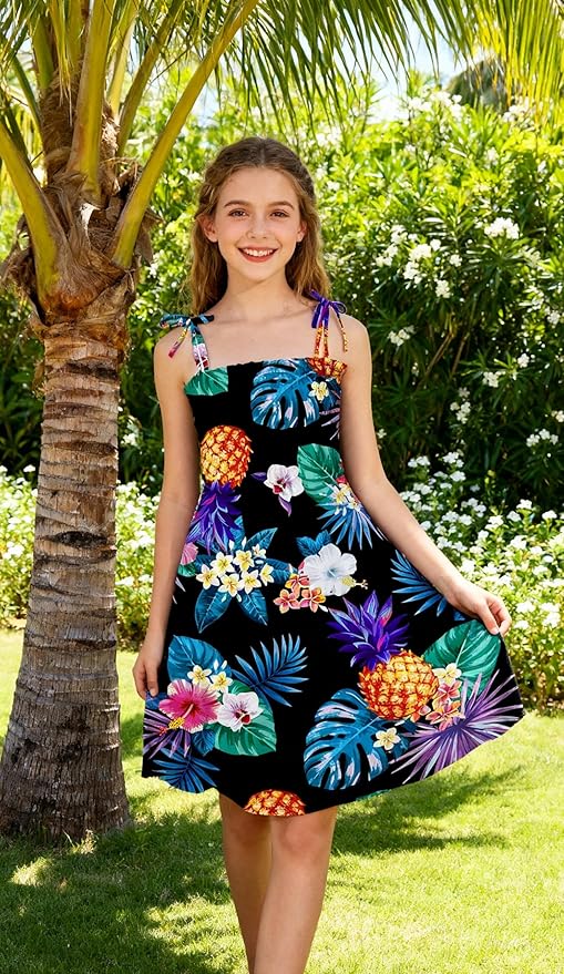 Cromoncent Matching Hawaiian Outfits for Family, Dad and Son Matching Luau Beach Tropical Shirts Mommy Daughter Tropical Sets