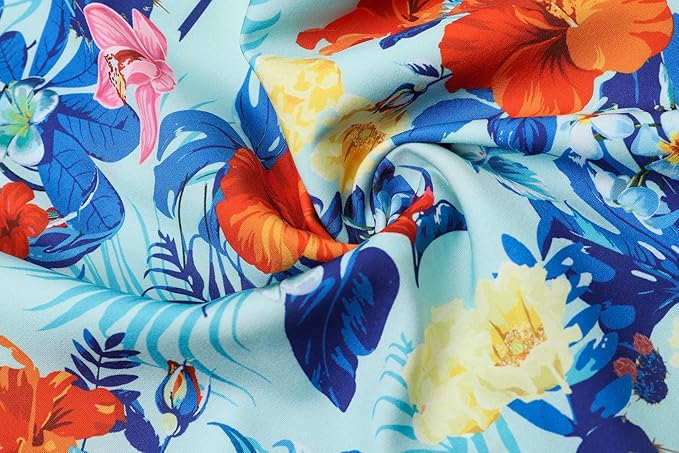 Cromoncent Matching Hawaiian Outfits for Family, Dad and Son Matching Luau Beach Tropical Shirts Mommy Daughter Tropical Sets