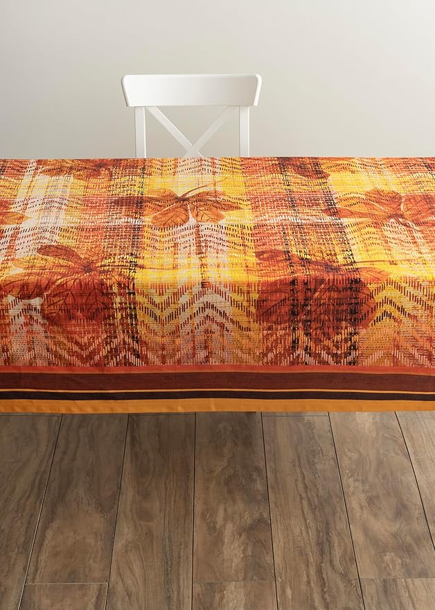 Maison d' Hermine Table Cloth Rectangle Table 100% Cotton 70 x 120 Inches Fall Tablecloth Reusable Everyday Use for Thanksgiving Christmas Decorations Dining Farmhouse Party (Thanksgiving Tartan)