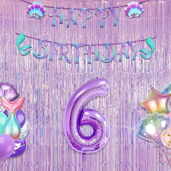GREATRIL Iridescent Purple Tinsel Foil Fringe Curtain, 3.2 x 6.5 ft, Fairy Party Streamers, 2 Packs
