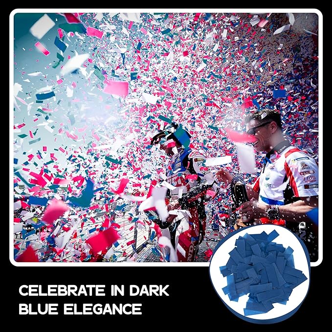 Ultimate Confetti Dark Blue Biodegradable Confetii - Rectangular Fluttering Tissue Paper Confetti for Cannon and Launcher use - Birthday Confeti, Wedding, Parties and Table Decoration - 1 lb, 16 oz