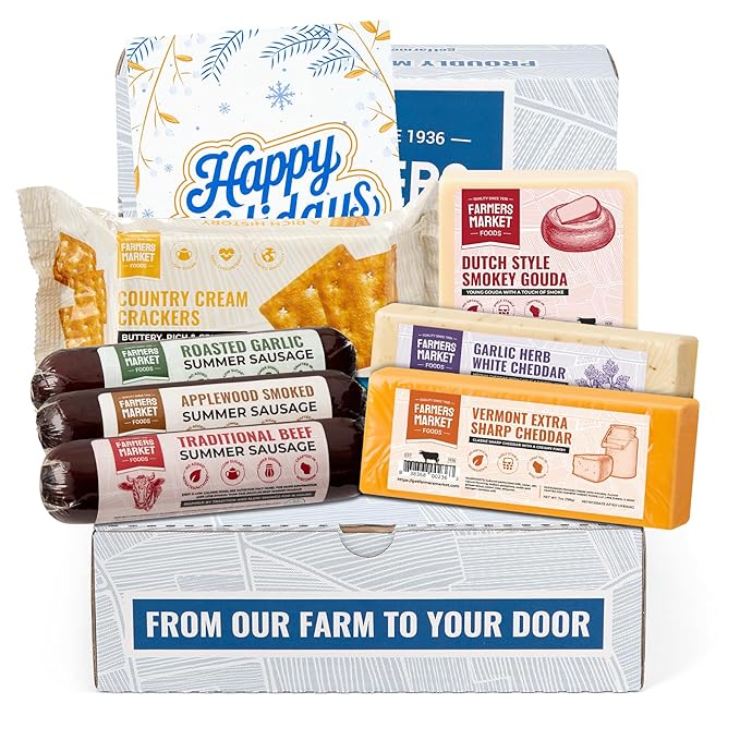 Farmers Market Gift Basket, Gluten Free, Keto, Paleo, Low Sodium, Zero Sugar, Christmas Charcuterie Board, Holiday Meat and Cheese Gift Baskets, Traditional Assortment