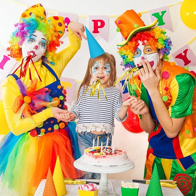 24 Pcs Glitter Noise Makers Metallic Fringed Party Blower for Adults Birthday Graduation New Years Party Favors Supplies (Gold)