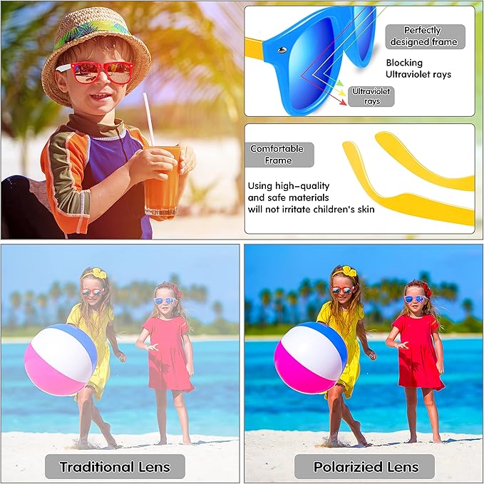 GINMIC Kids Sunglasses Bulk Party Favors, 12Pack Kids Sunglasses Party Favors with UV400 Protection for Boys and Girls, Party Favor, Birthday Graduation Party Supplies.