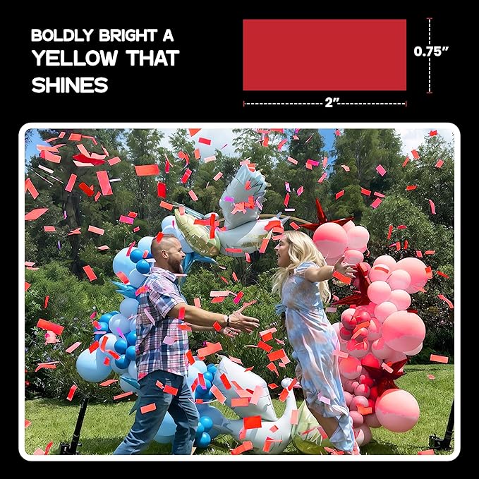 Ultimate Confetti, Red Biodegradable Confetti - Rectangular Fluttering Tissue Paper Confetti for Cannon and Launcher use - Best for Birthday, Wedding, live Events and Table Decoration - 1 lb, 16 oz