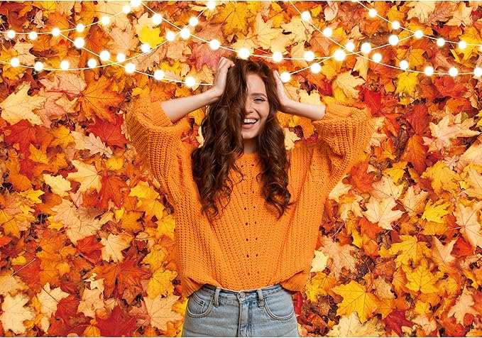 12x8FT Fall Autumn Photo Backdrop for Photography Maple Leaf Pumpkin Thanksgiving Day Harvest Background Fall Forest Party Decorations