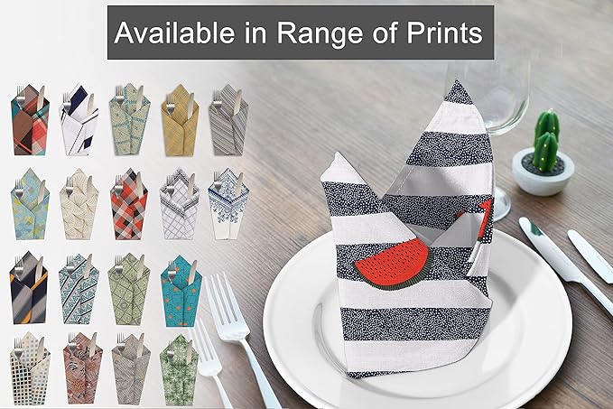 RUVANTI Cloth Napkins Set of 12 Cotton 100%, 18x18 Inches Napkins Cloth Washable, Soft, Absorbent. Cotton Napkins for Parties, Christmas, Thanksgiving, Weddings, Dinner Napkins Cloth - Watermelon