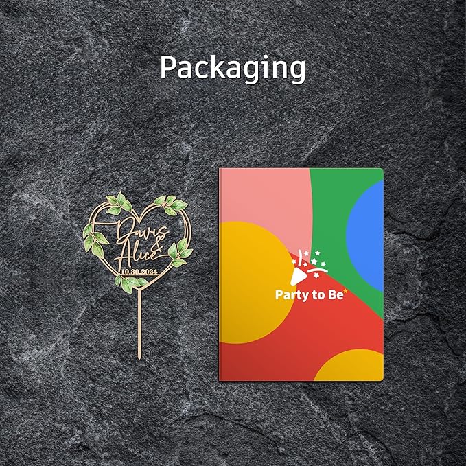 Heart Wedding Cake Topper Personalized Names and Date Green Leaves Engagement Cake Topper Keepsake Wedding Gift