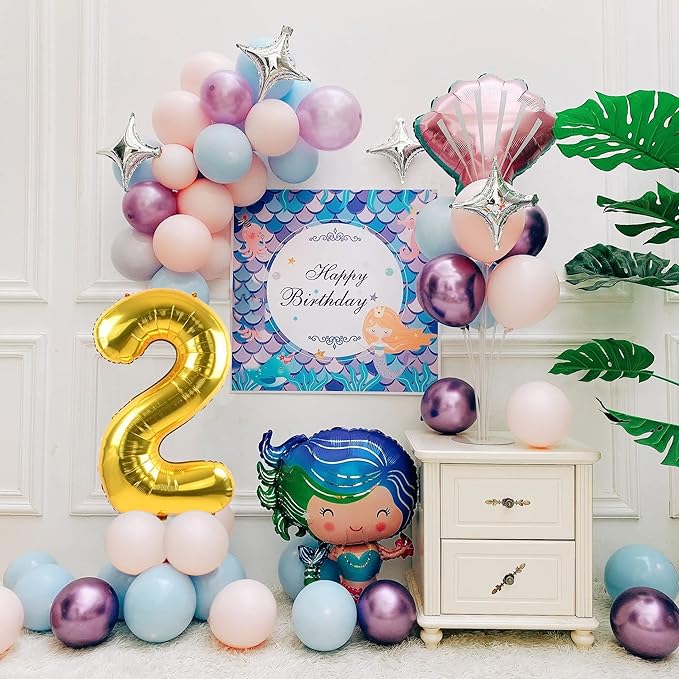 Smlpuame 40 inch Number Balloon 0-9 Gold Large Number 2 Balloons,Digital Balloons for Birthday Party Celebration Decorations Supplies, Helium Foil Number Balloons for Wedding Anniversary