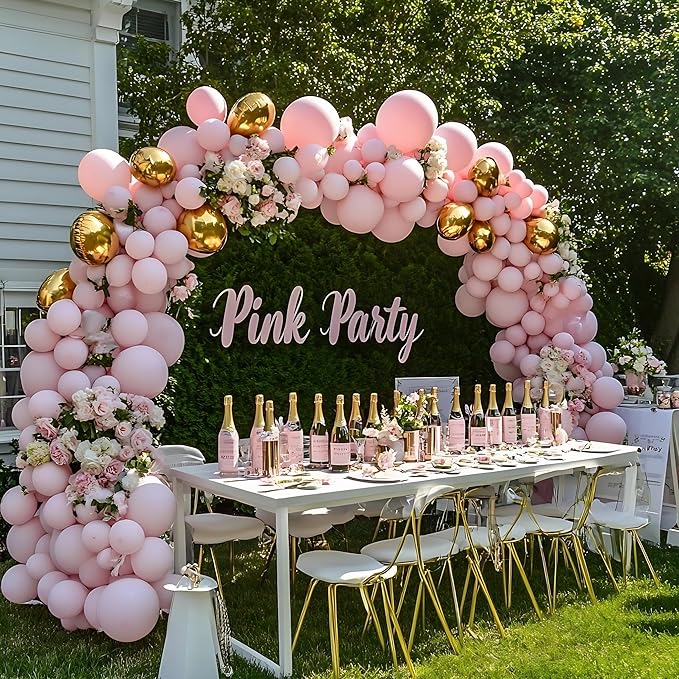 Pink Balloons 60 PCS Light Pink Balloons 12 Inch Pastel Baby Pale Pink Balloons for Girls Women Birthday Party Baby Shower Gender Reveal Wedding Decoration
