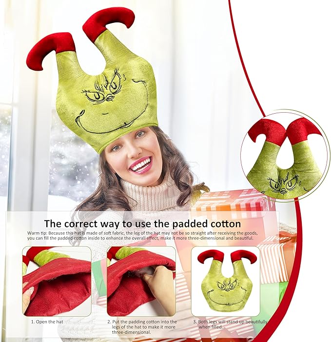 Christmas Hat,Gnome Hat, Strange Dr.Seuss Hats,Holiday Duck Cap for Xmas New Year Festive Party Supplies