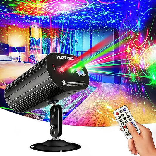 Party Lights Dj Disco Lights,Lamp Sets Strobe Stage Light Sound Activated Laser Light Stage Projector with Remote Control for Gift Parties Decorations Christmas Halloween Club Karaoke KTV Bar
