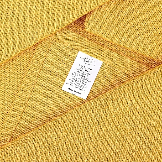 Cloth Napkins Gold Set of 12 Cotton Linen 18x18 Inch - Soft Durable Washable - Ideal for Farmhouse Party Wedding Spring Summer Easter - Perfect Everyday Use Table Linen (Gold/Yellow)