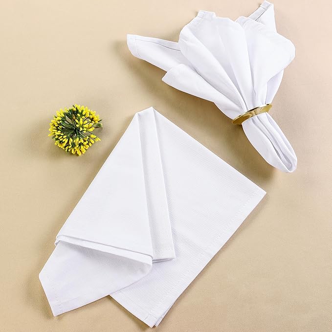 Utopia Kitchen White Cloth Napkins [288 Pack, 18x18 Inch] Absorbent Cotton Blend Washable and Reusable for Dinner, Restaurant, Lunch, Wedding and Hotel