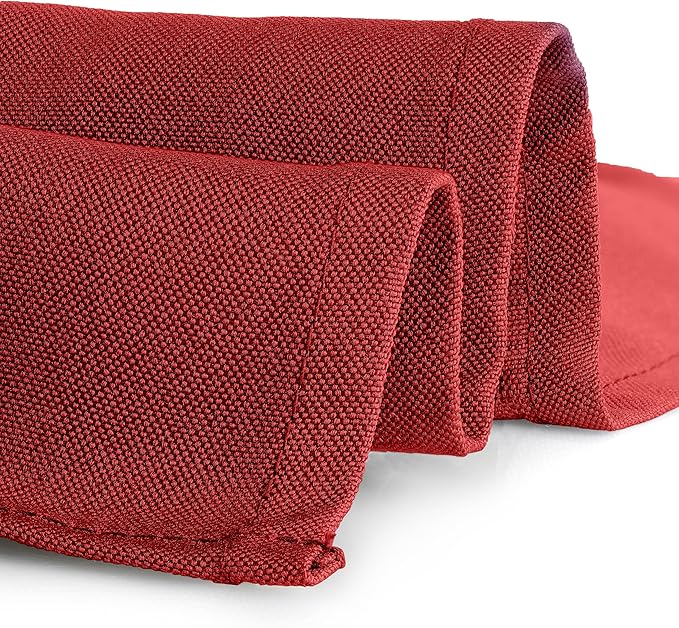 Gee Di Moda Fitted Tablecloth - 48 x 30 Inch Red Fitted Table Cloth for 4 Foot Rectangle Table - Heavy Duty Washable Fabric - for 4 Ft Buffet Table Holiday Party Dinner Wedding & Trade Show