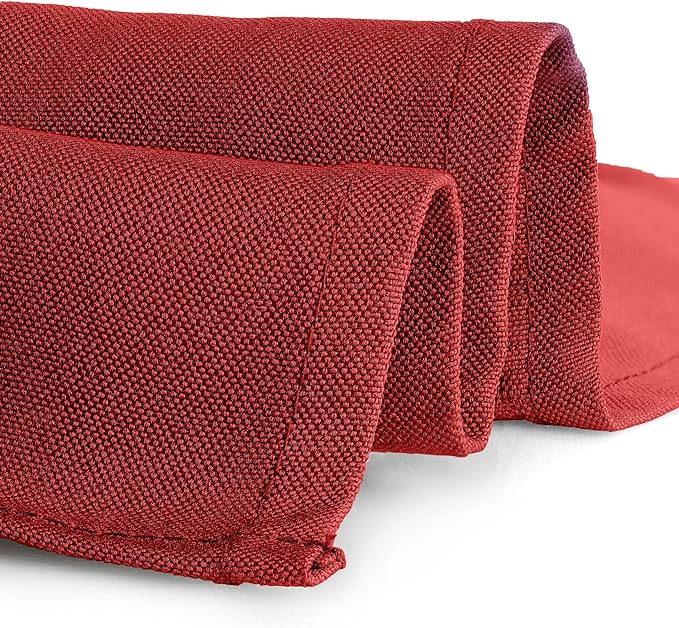 Gee Di Moda Fitted Tablecloth - 72 x 30 Inch Red Fitted Table Cloth for 6 Foot Rectangle Table - Heavy Duty Washable Fabric - for 6 Ft Buffet Table Holiday Party Dinner Wedding & Trade Show