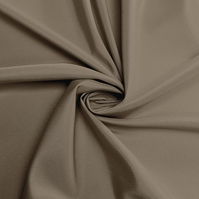 sancua Round Tablecloth - 60 Inch - Water Resistant Spill Proof Washable Polyester Table Cloth Decorative Fabric Table Cover for Dining Tables, Buffet Parties and Camping, Taupe