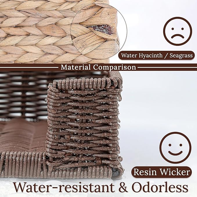 Paper Napkin Holder, Dinner Napkin Dispenser, Rustic Tissue holder, Flat Tissue Box, Resin Wicker, Dark Brown