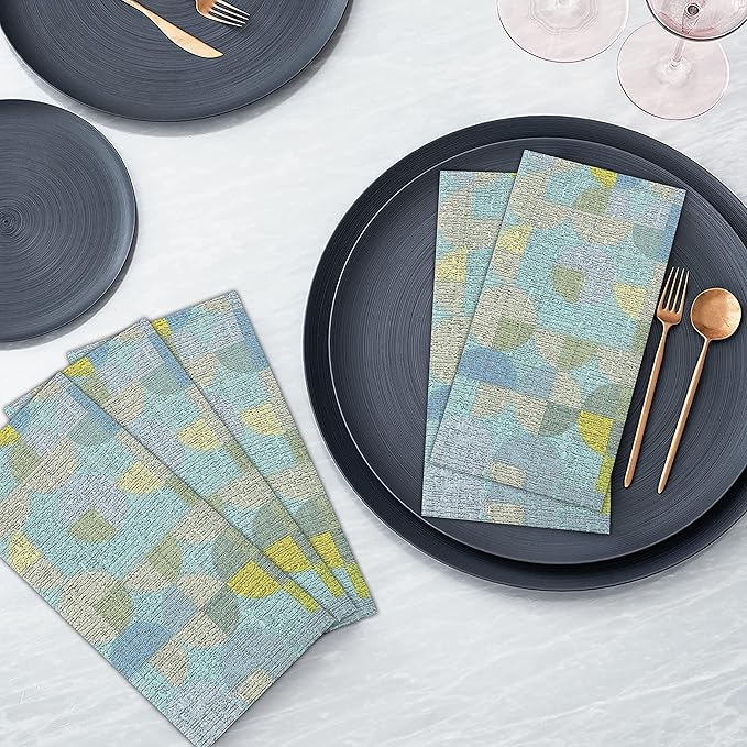 RUVANTI Cloth Napkins Set of 6 Cotton 100%, 18x18 Inches Napkins Cloth Washable, Soft, Absorbent. Cotton Napkins for Parties, Christmas, Thanksgiving, Weddings, Dinner Napkins Cloth - Quarterly