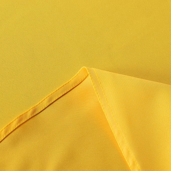 sancua Round Tablecloth - 60 Inch - Water Resistant Spill Proof Washable Polyester Table Cloth Decorative Fabric Table Cover for Dining Tables, Buffet Parties and Camping, Yellow