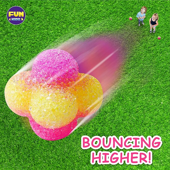 Party Favors Bouncy Ball Kit for Kids, FunKidz Make Colorful Magic Bouncing Ball Individual Pack 12 Bottles Making Bouncy Balls Activities Kits for Boys and Girls Ages 6+