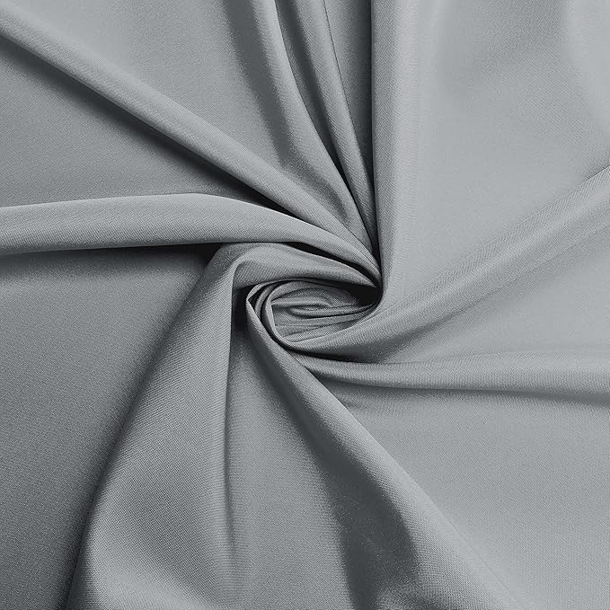 sancua Round Tablecloth - 90 Inch - Water Resistant Spill Proof Washable Polyester Table Cloth Decorative Fabric Table Cover for Dining Tables, Buffet Parties and Camping, Silver Grey