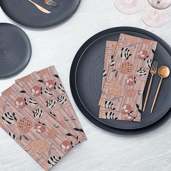 RUVANTI Cloth Napkins Set of 12 Cotton 100%, 18x18 Inches Napkins Cloth Washable, Soft, Absorbent. Cotton Napkins for Parties, Christmas, Thanksgiving, Weddings, Dinner Napkins Cloth - Dusty Palette