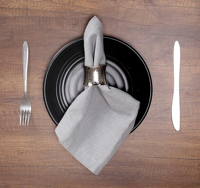 Silver Napkin Rings-12 PCS Heavy Duty Metal Spiral Napkin Rings, Handcrafted Napkin Holders Buckles for Family Dinner, Wedding, Party,Table Decorations - CLEENTABLE